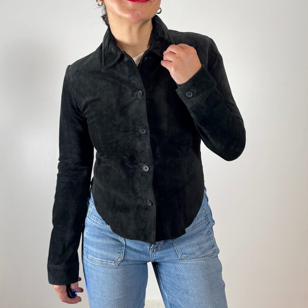 Pre-Loved DANIER Black Suede Shacket / Shirt - Size S